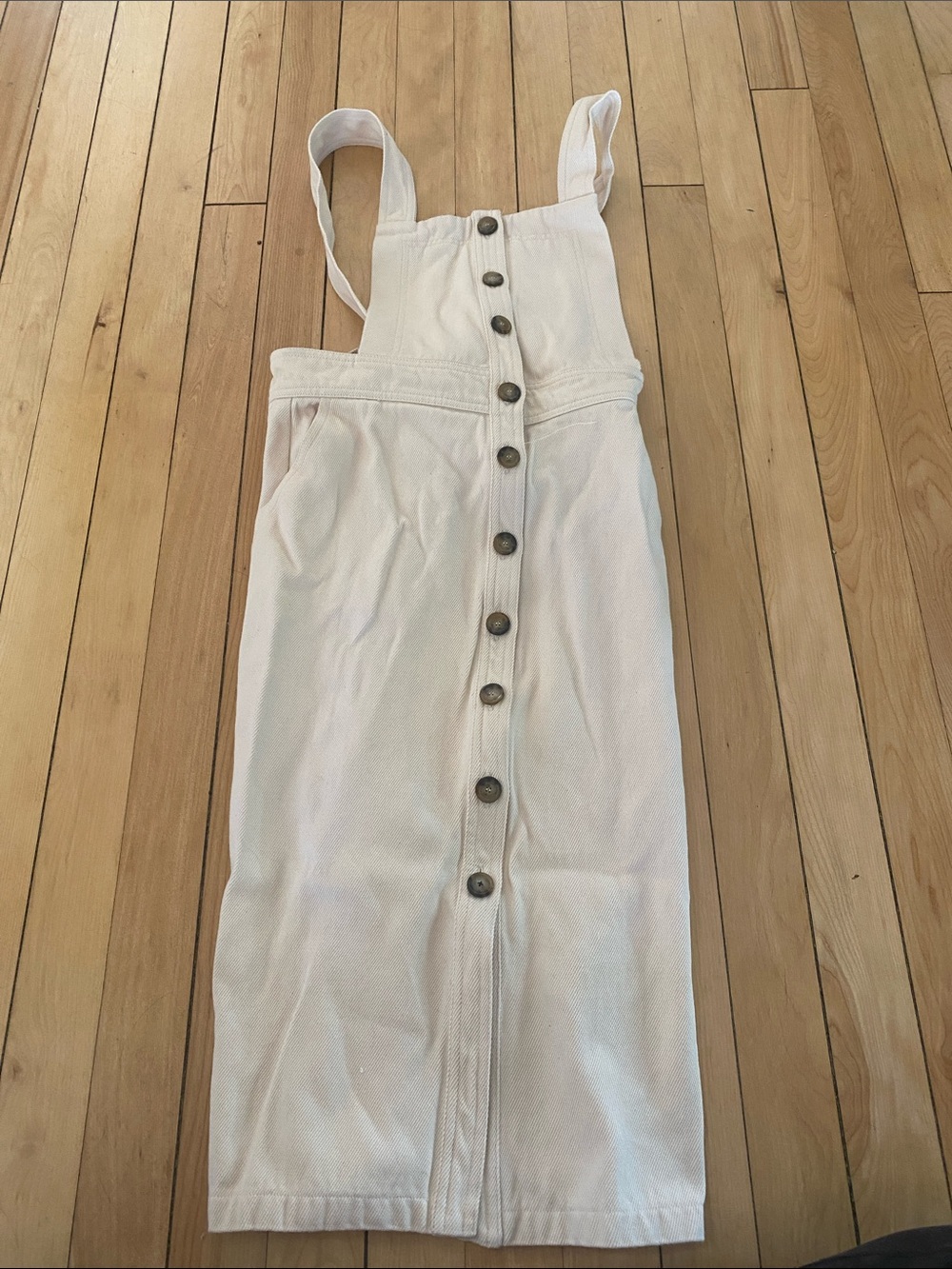 Sezane White Button-Front Dress